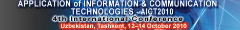 The 3rd IEEE International Conference on Application of Information and Communication Technologies AICT2010